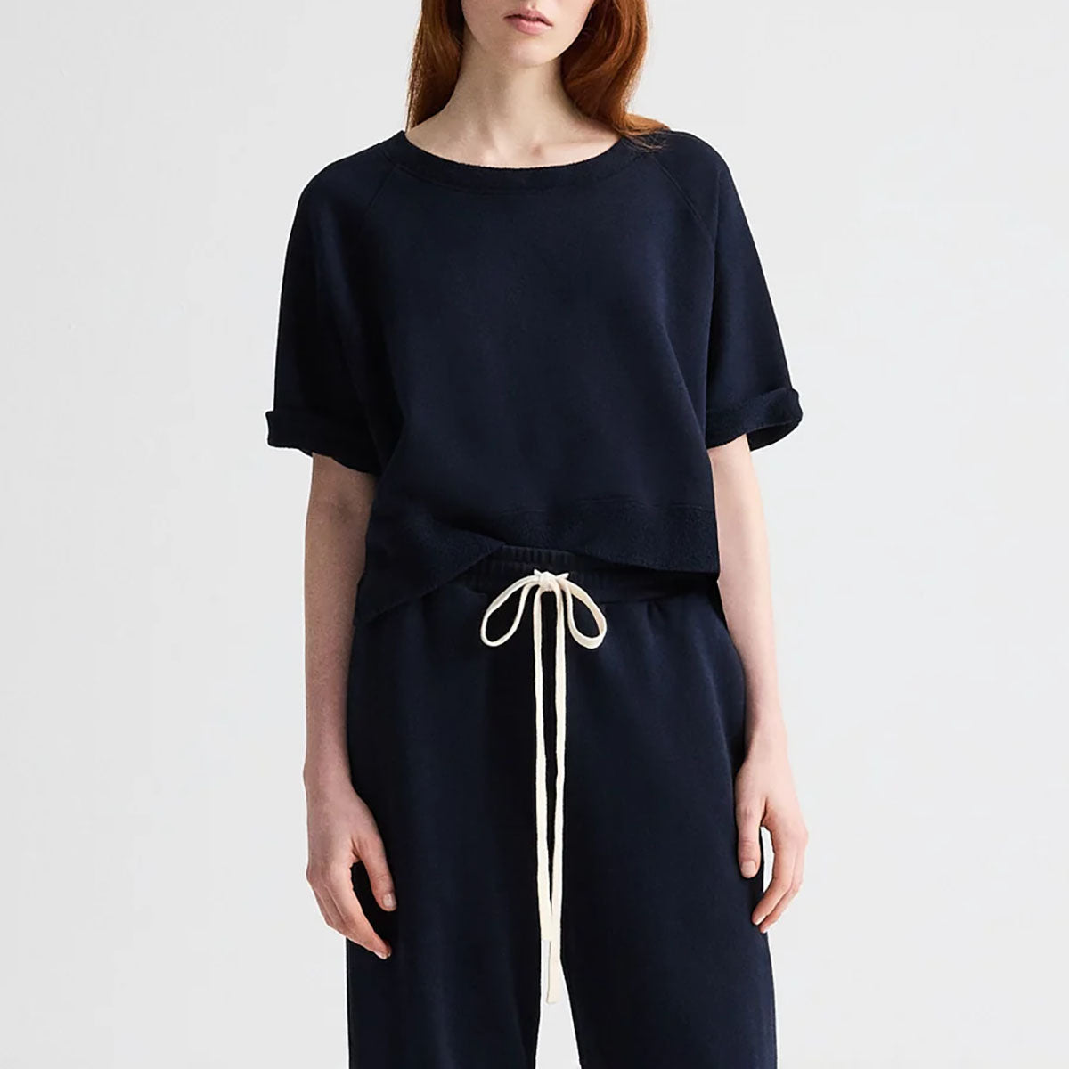 Slouchy Rolled Tee in Midnight