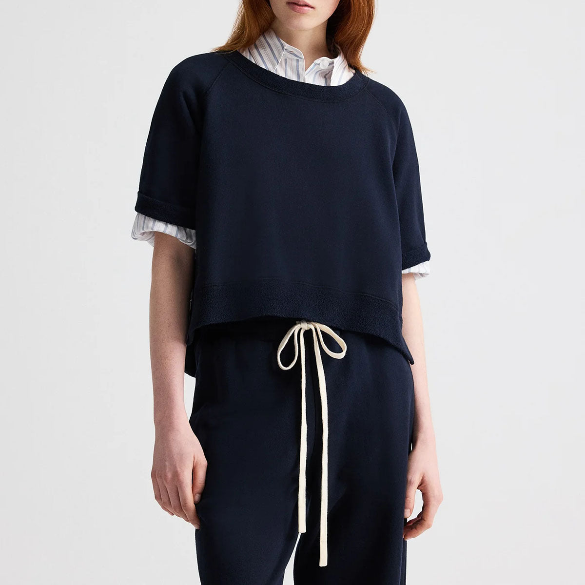 Slouchy Rolled Tee in Midnight