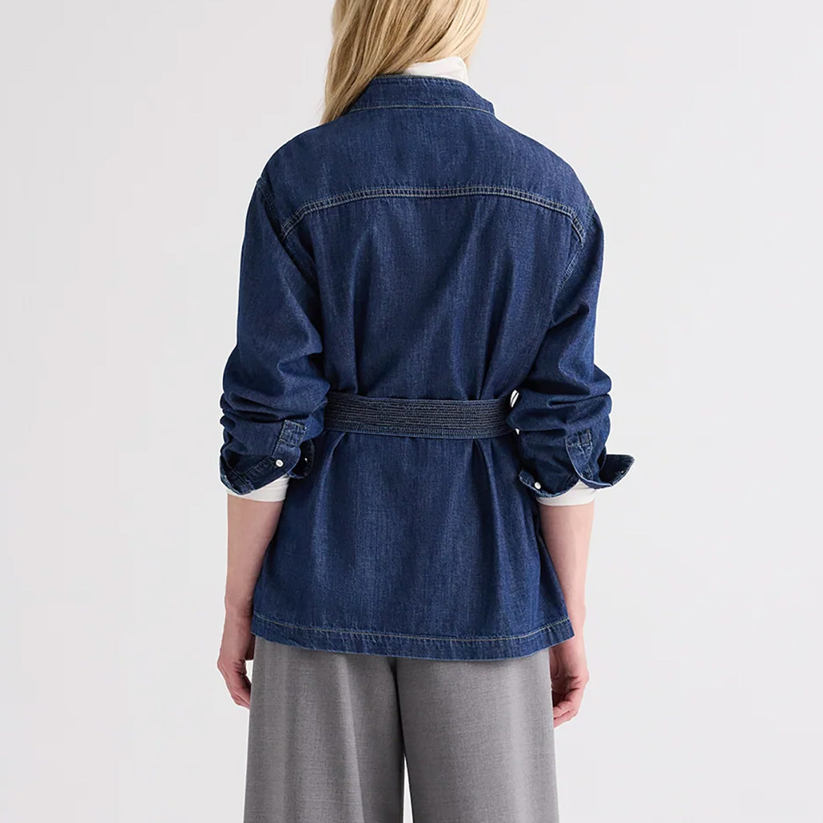 Belted Shirt in Dark Stone