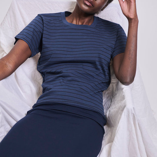 The Chameleon Tee in Blue Stripe