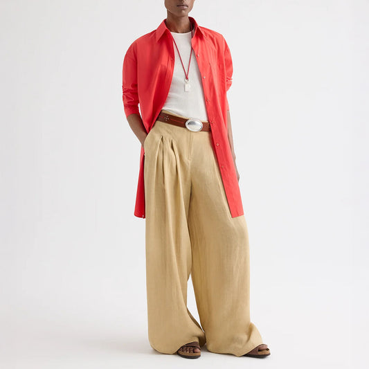 Big Joe Shirt Dress in Tomato