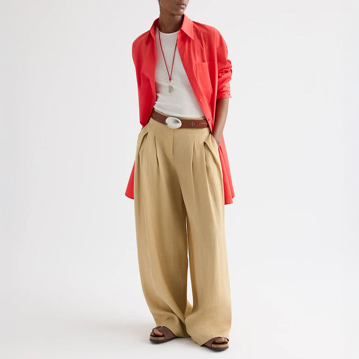 Big Joe Shirt Dress in Tomato
