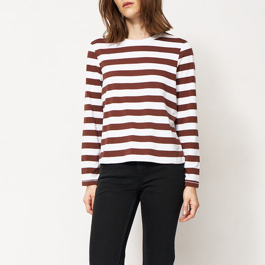 The Capitol Tee in Brown Rugby Stripe