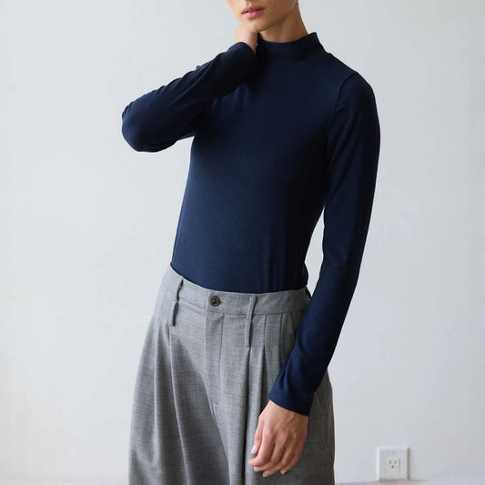 The Mock Neck in Navy