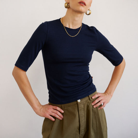 The Rib Elbow Crew in Navy