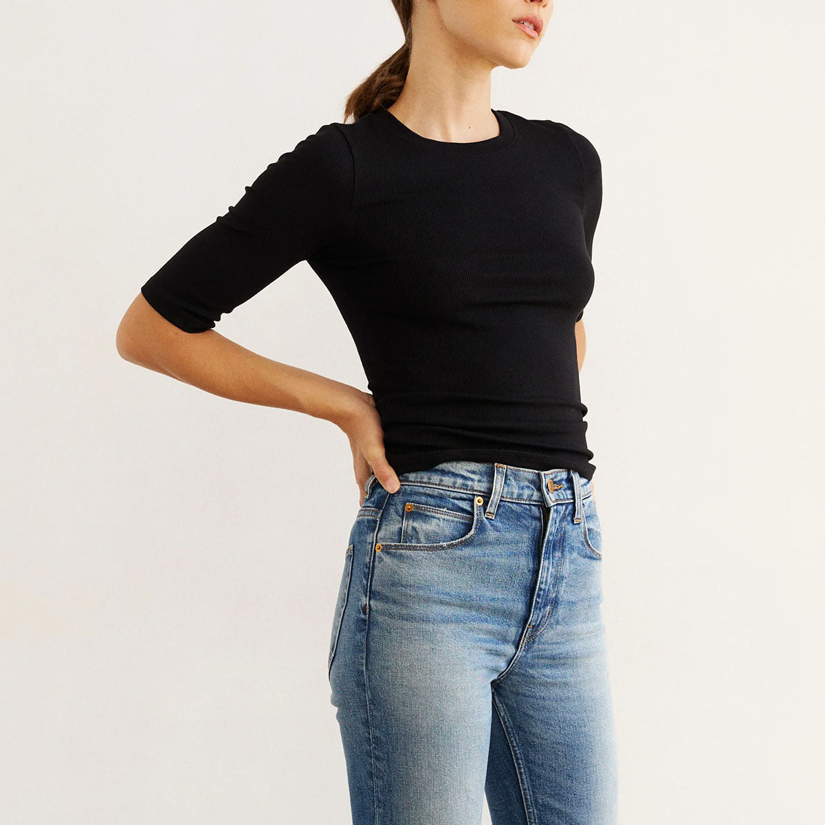 The Rib Elbow Crew in Black