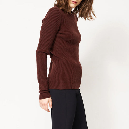 Rib Slim Sweater in Cinnamon