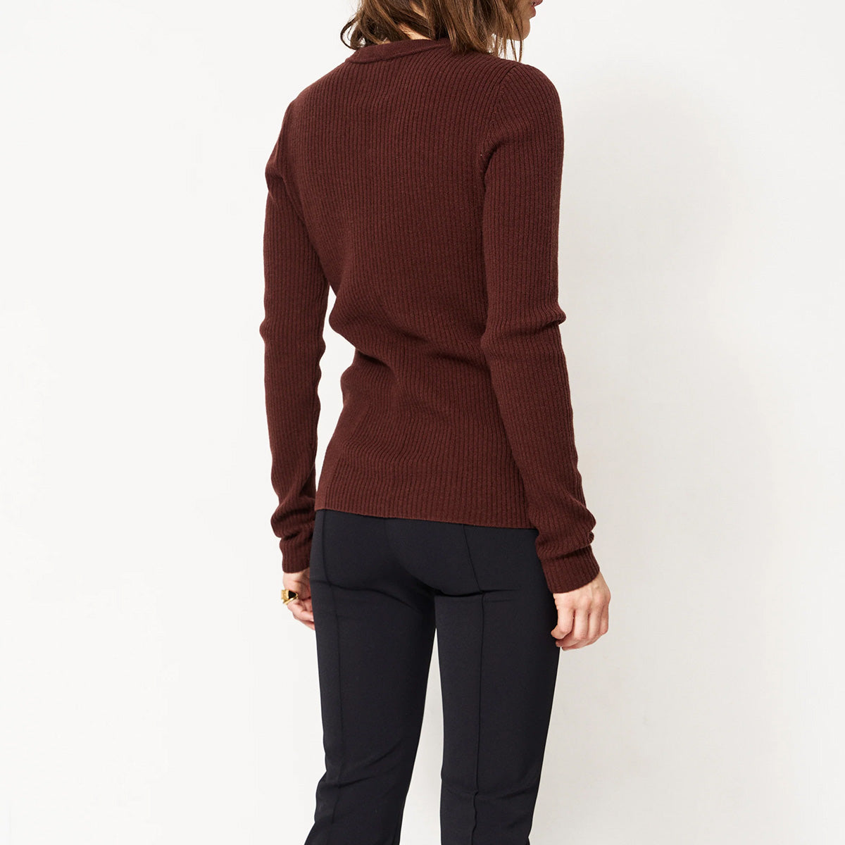 Rib Slim Sweater in Cinnamon