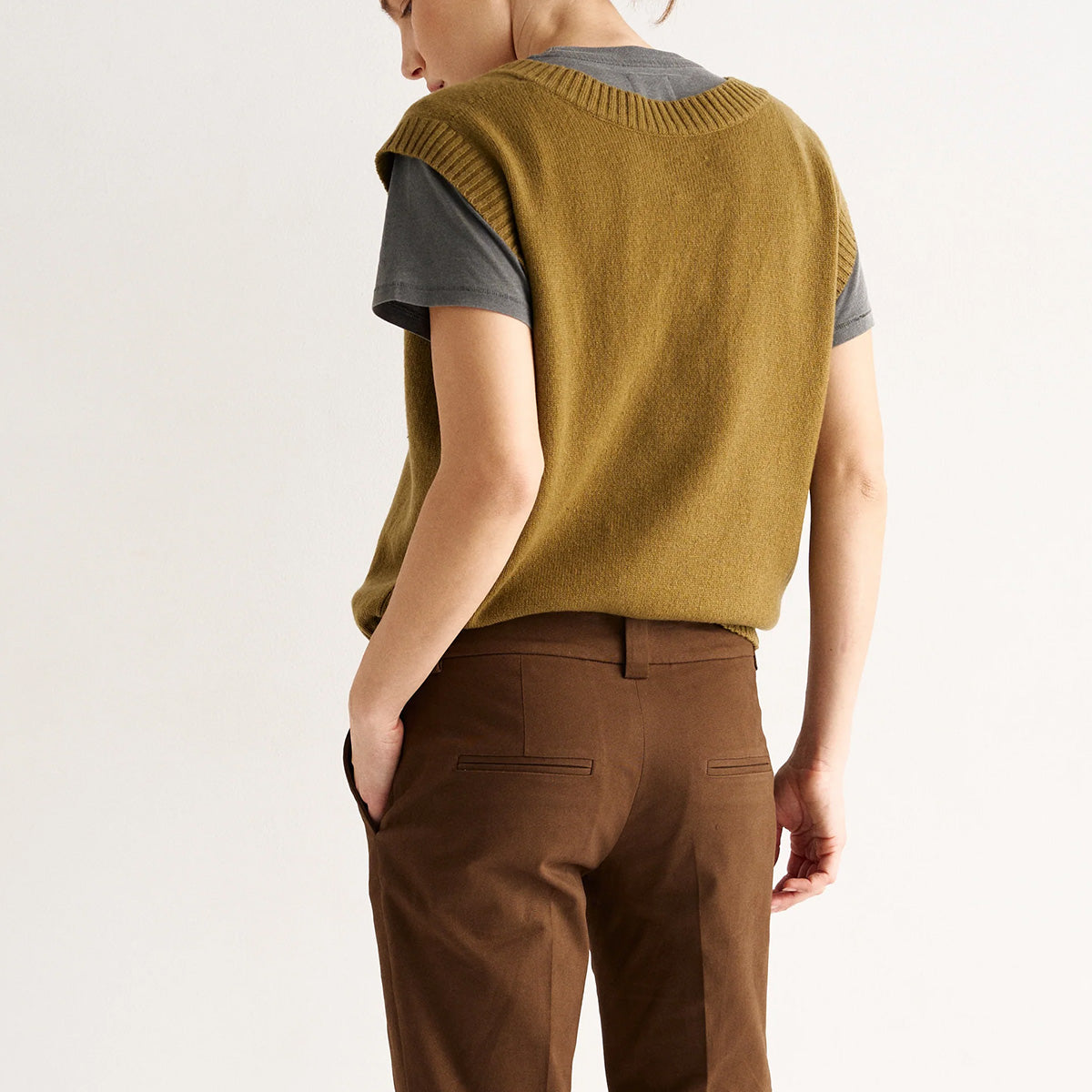The Knit Vest in Moss