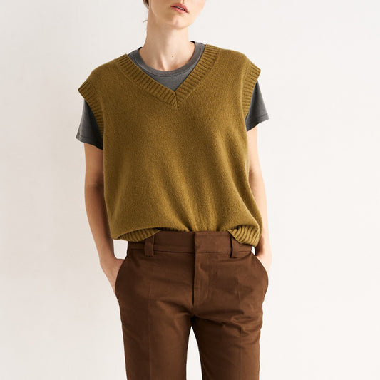 The Knit Vest in Moss
