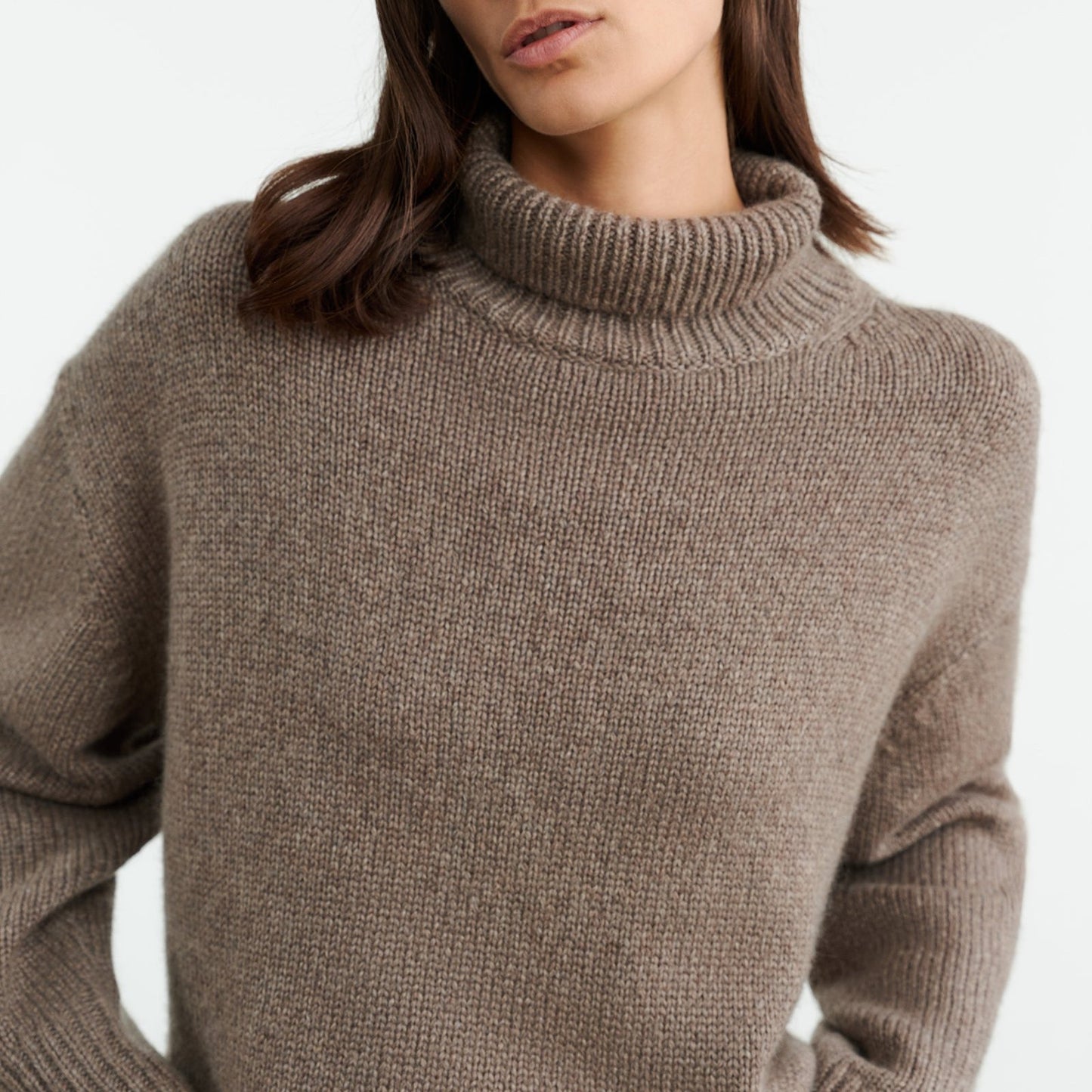 Tabitha Turtleneck in Peat Melange