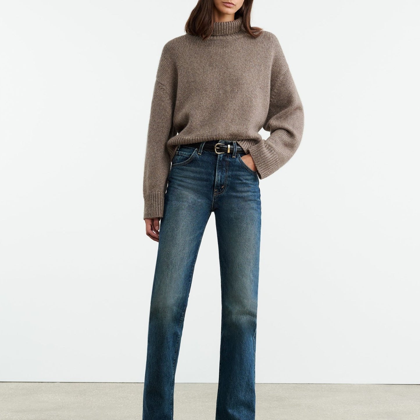 Tabitha Turtleneck in Peat Melange