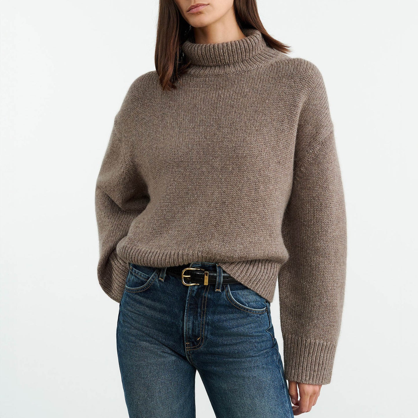 Tabitha Turtleneck in Peat Melange