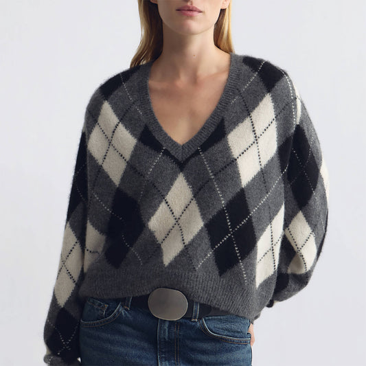 Feron Sweater in Grey and Ivory