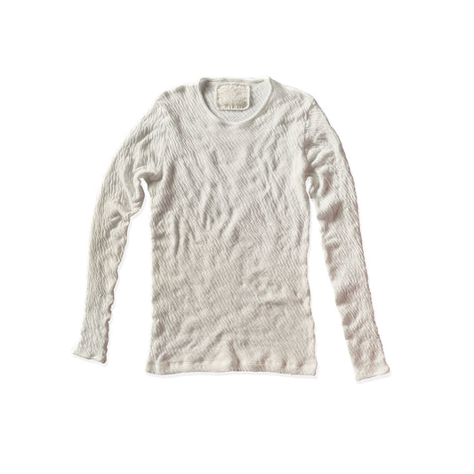 Double Faced Longsleeve Crew in White