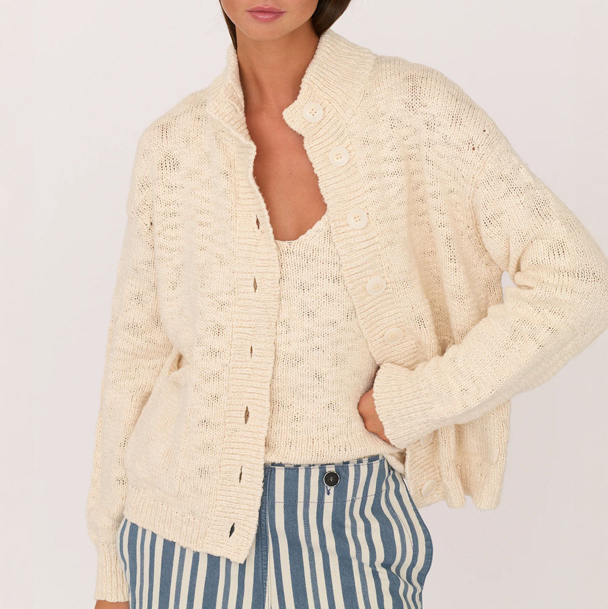 Cardigan Sweater in Ivory