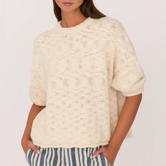 Three Quarter Sleeve Sweater in Ivory