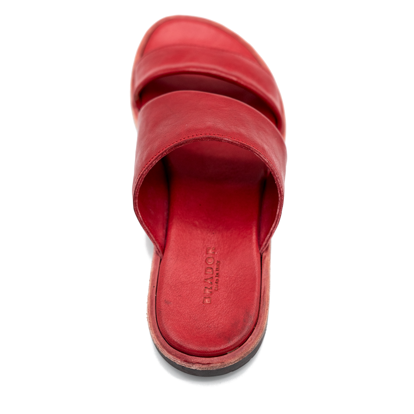 Panama Leather Sandals in Rosso