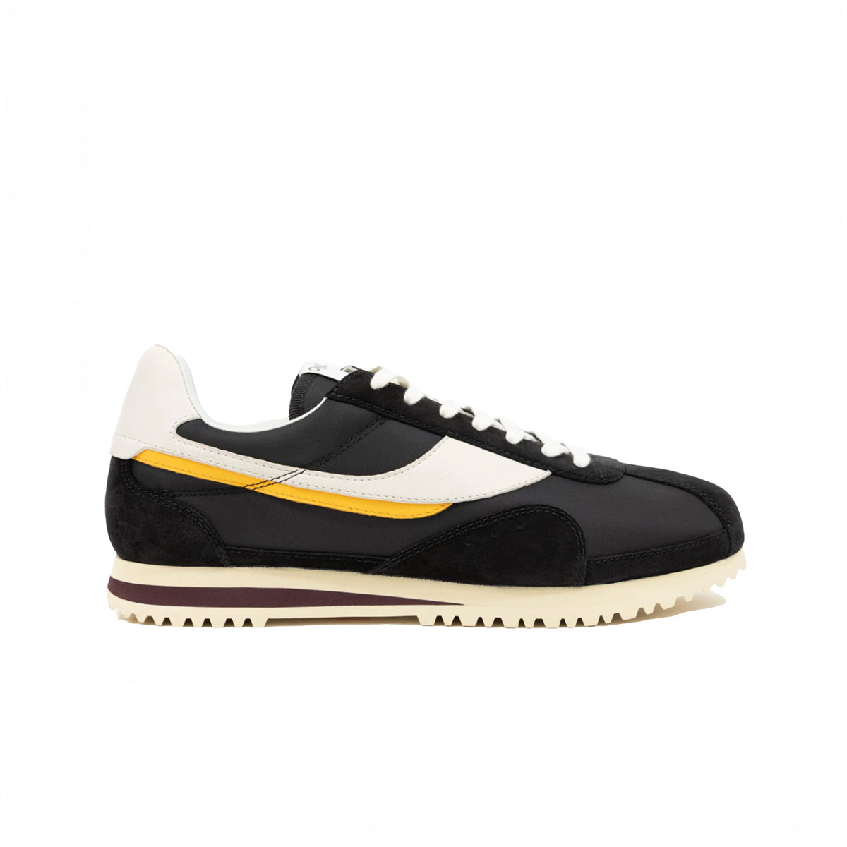 Rennes Sneaker in Black featuring a premium Italian suede upper and stylish design.