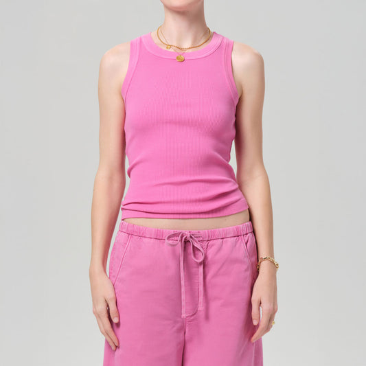 Isabel Rib Tank in Raspberry