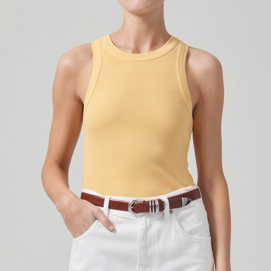 Isabel Ribbed Tank in Tangelo