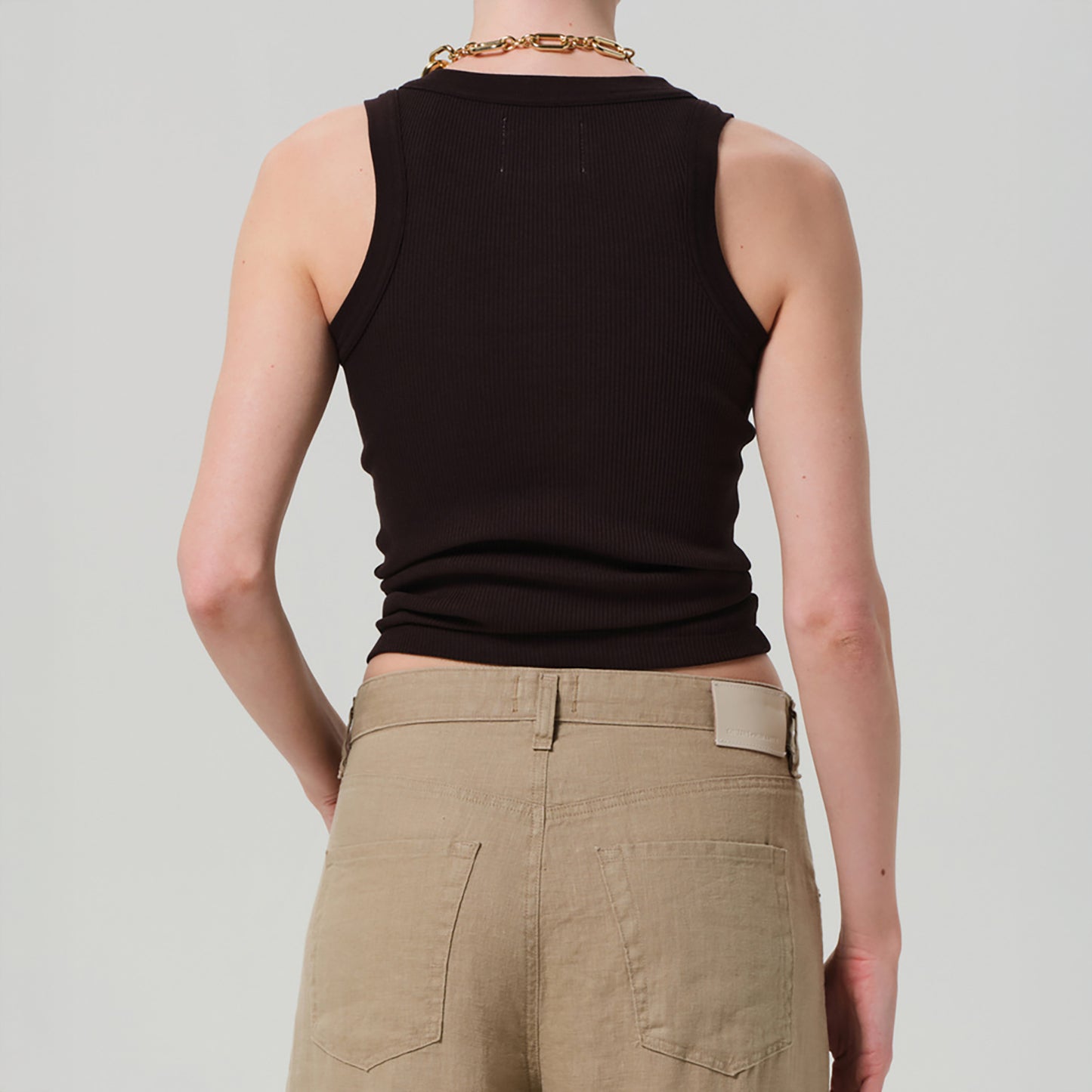 Isabel Rib Tank in Chocolate
