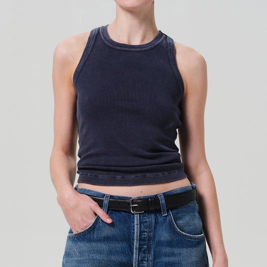 Isabel Rib Tank in Mineral Navy