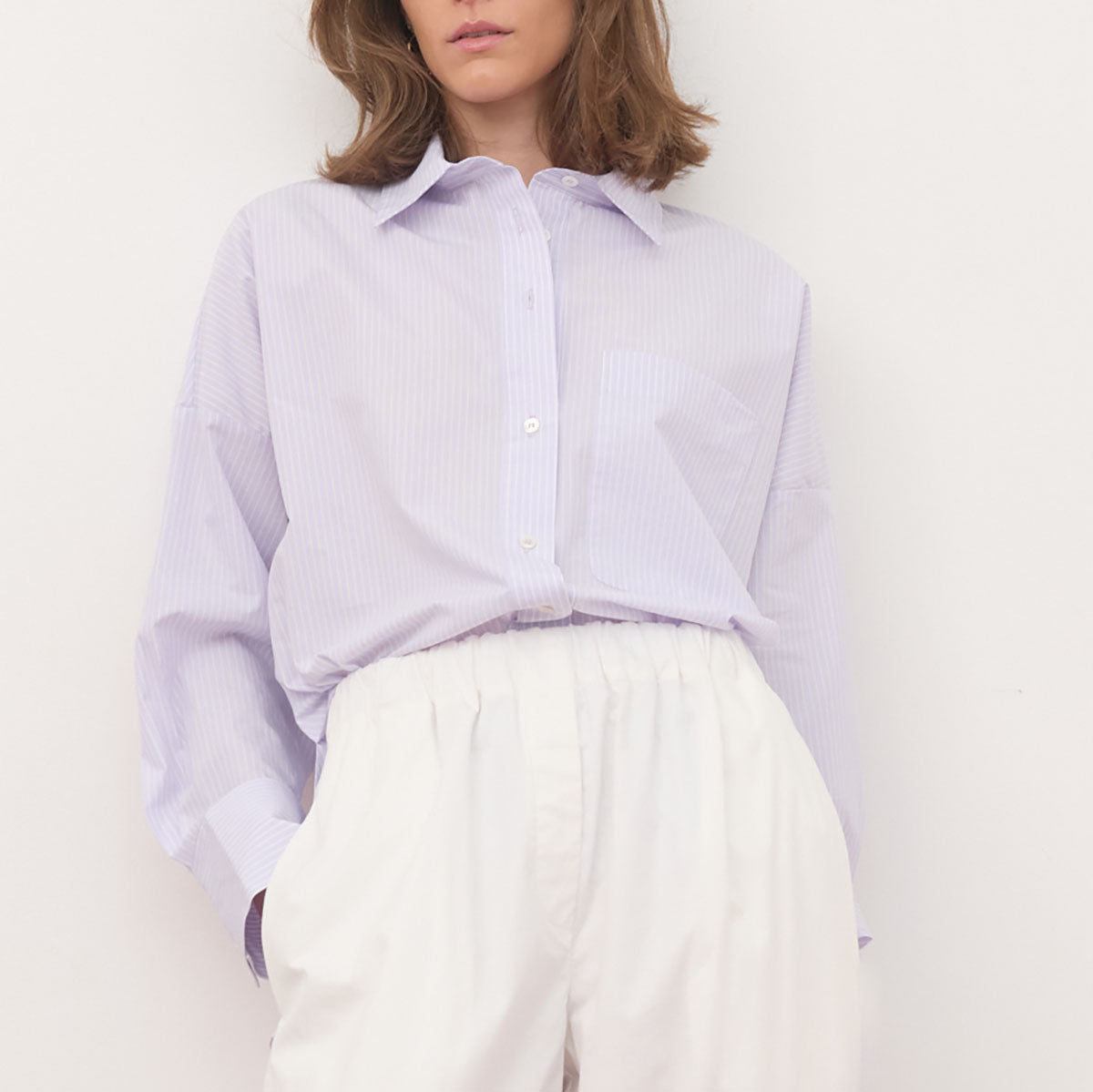 Brady Shirt in Lavender Stripe