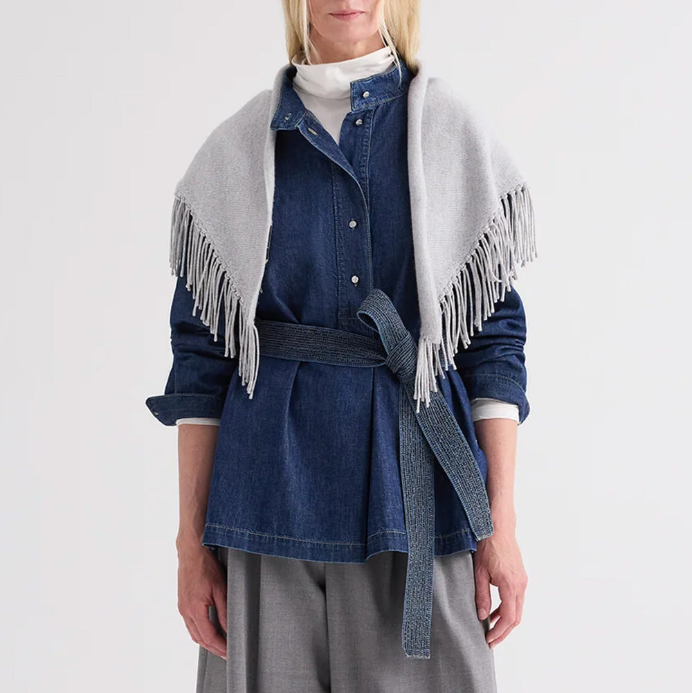 Fringe Scarf in Light Heather Gray