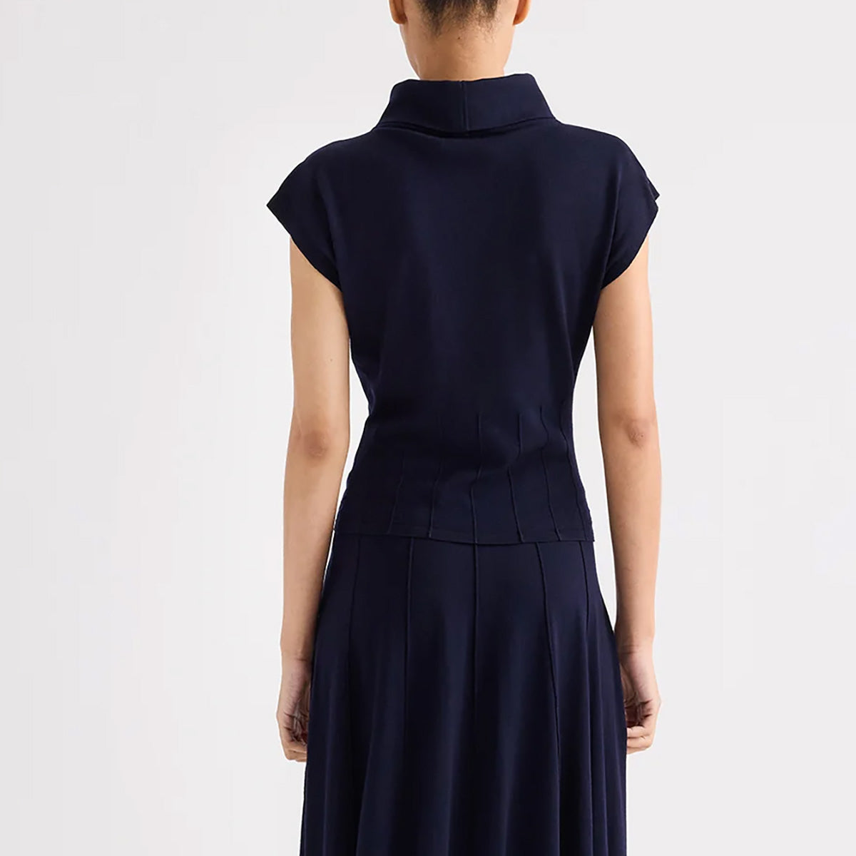 Funnel Neck Top in Blue Nights