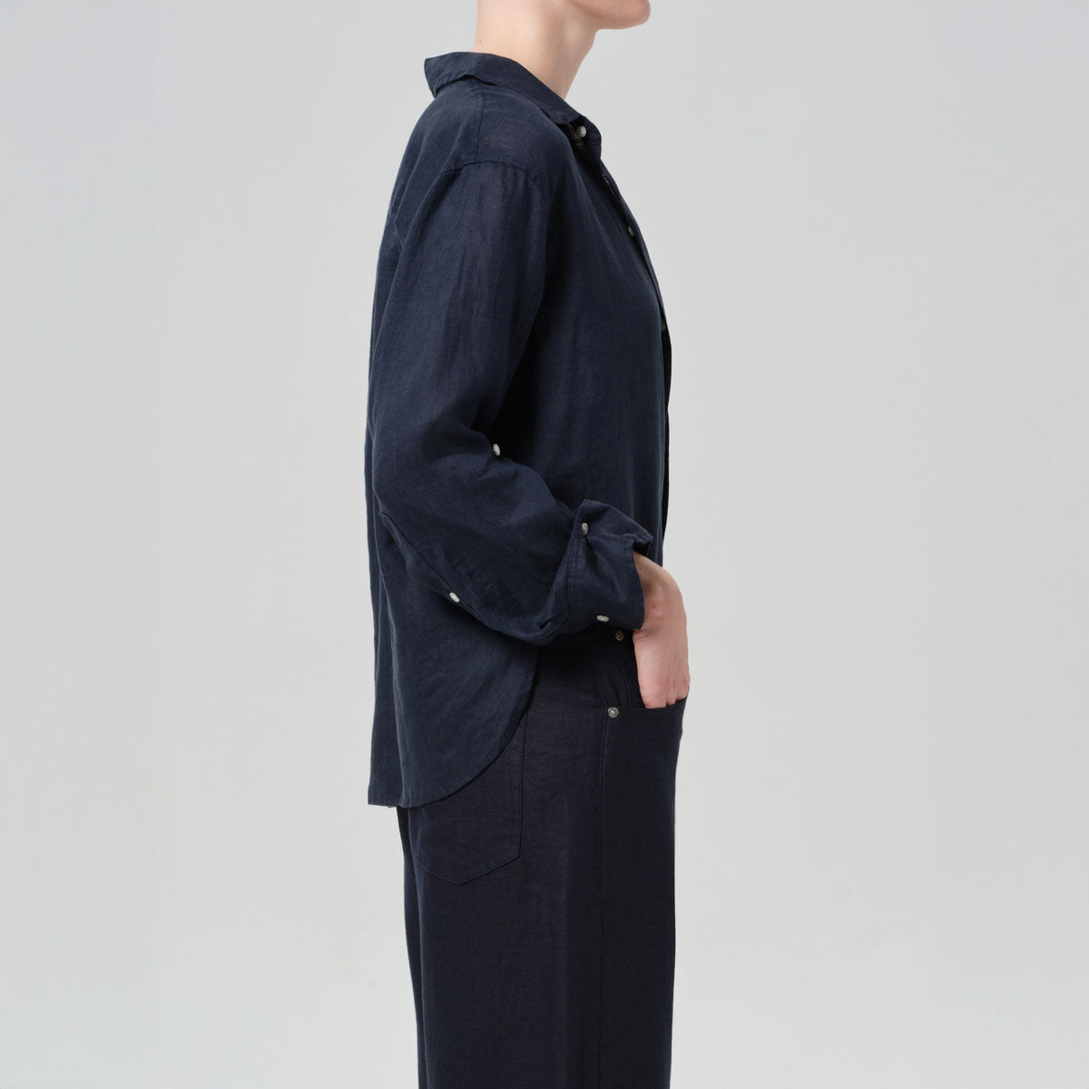 Kayla Shrunken Top in Navy