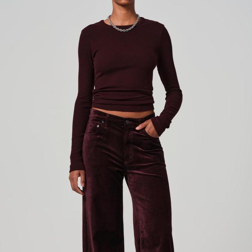 Bina Thermal Crewneck in Burgundy