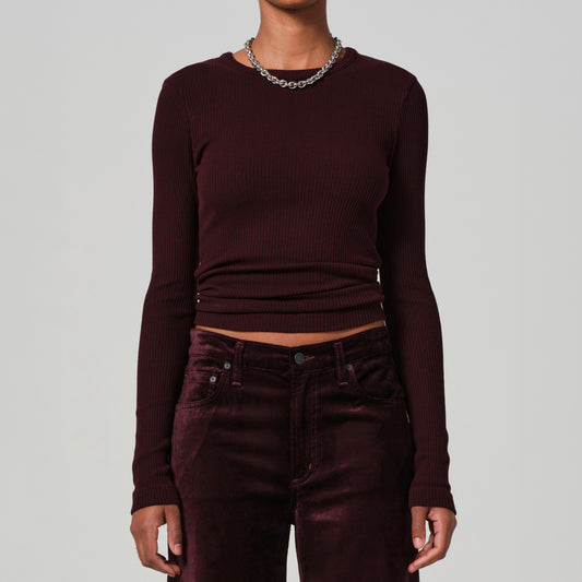 Bina Thermal Crewneck in Burgundy