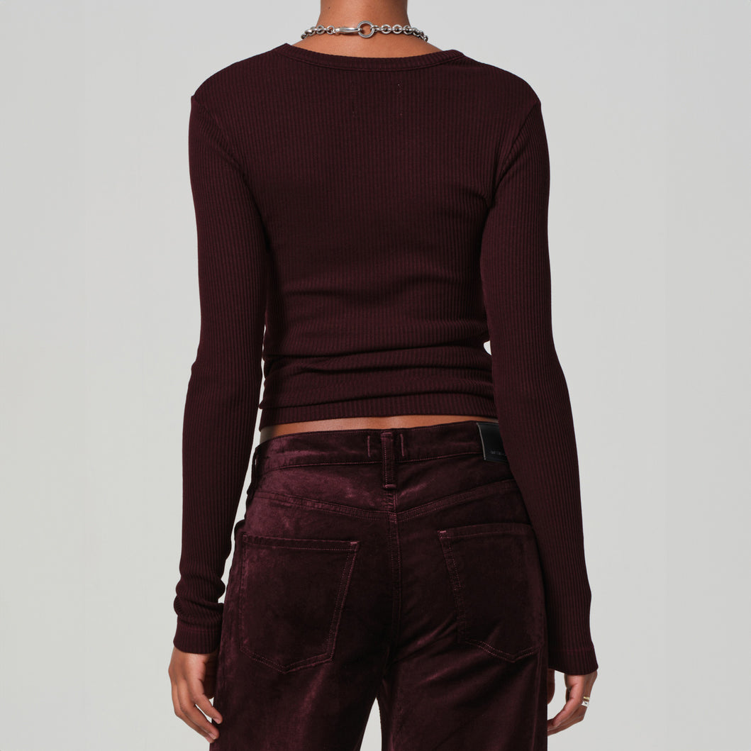 Bina Thermal Crewneck in Burgundy