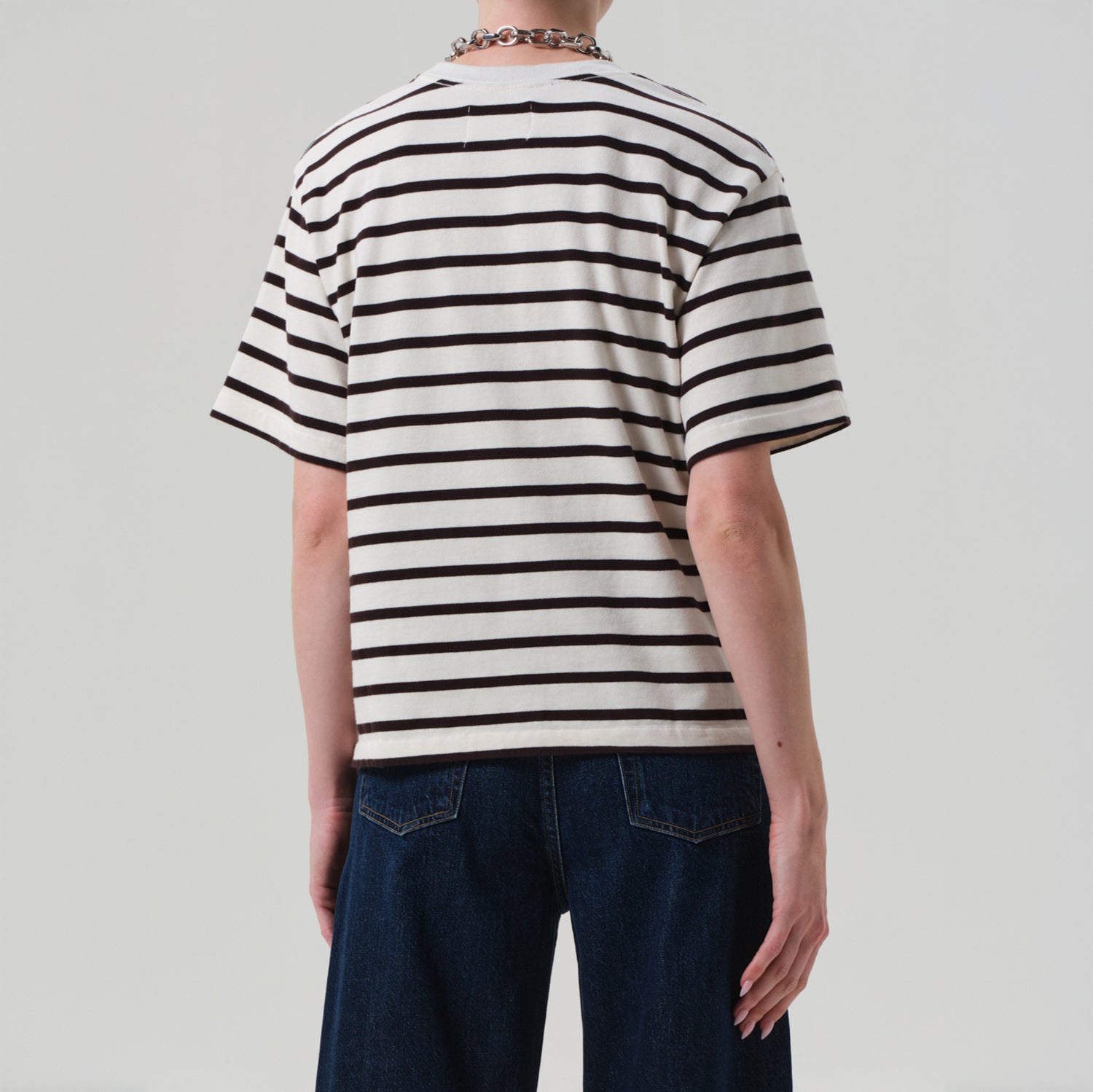 Goldie Tee in Chocolate Stripe