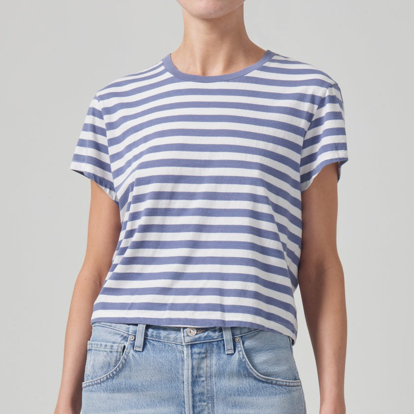 Kyle Short Sleeve Tee in Adobe Stripe