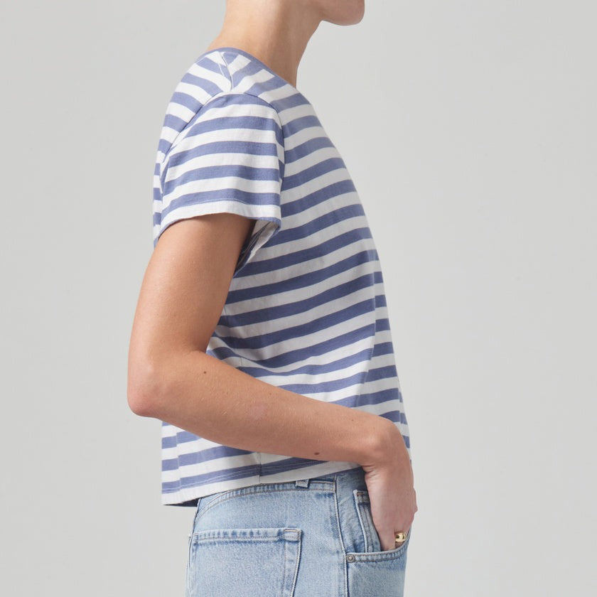 Kyle Short Sleeve Tee in Adobe Stripe