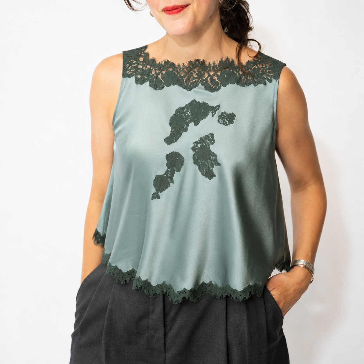 Valerina Top in Dulac Green