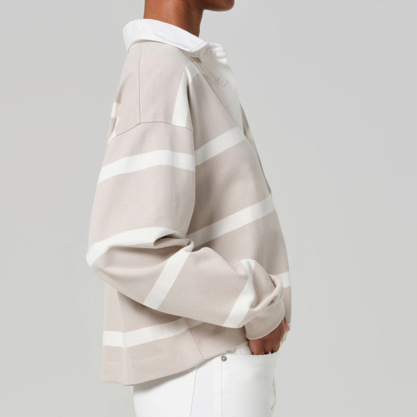 Aris Rugby Pullover in Sandatlas Stripe