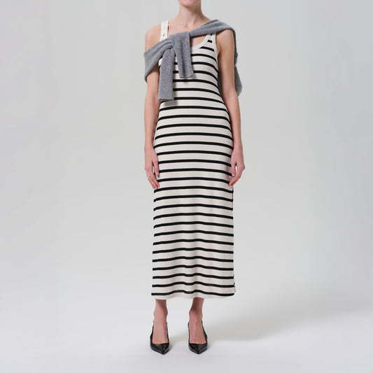 Faye Tank Dress in Midnight Stripe