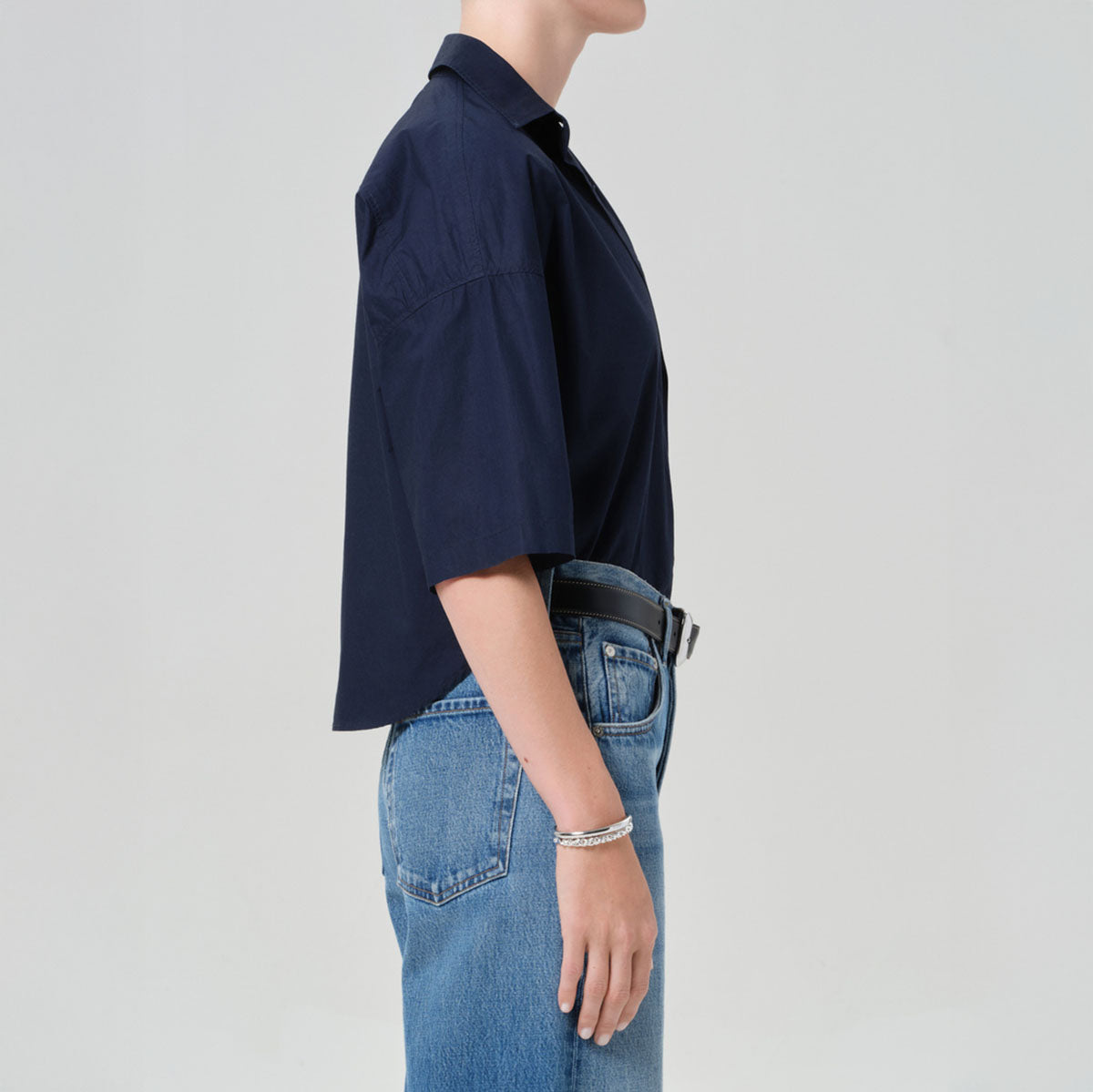 Frances Button Up in Navy and Cobalt