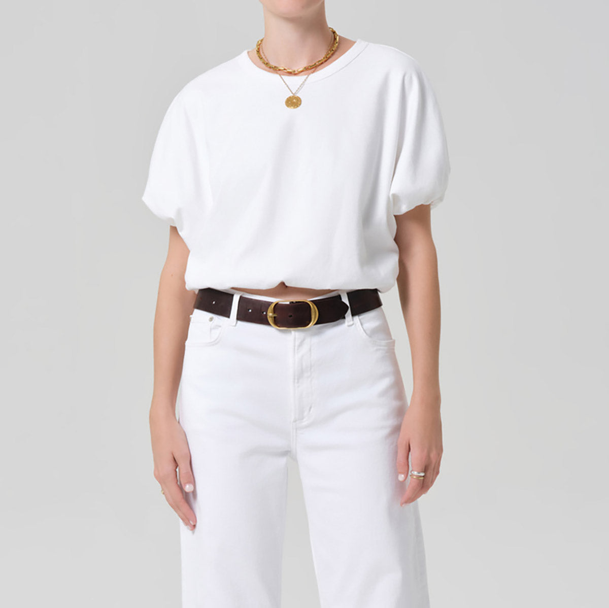 Gia Bubble Tee in Soft White
