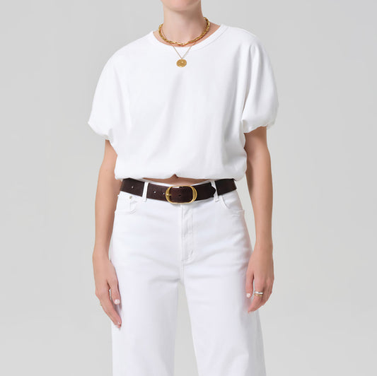 Gia Bubble Tee in Soft White