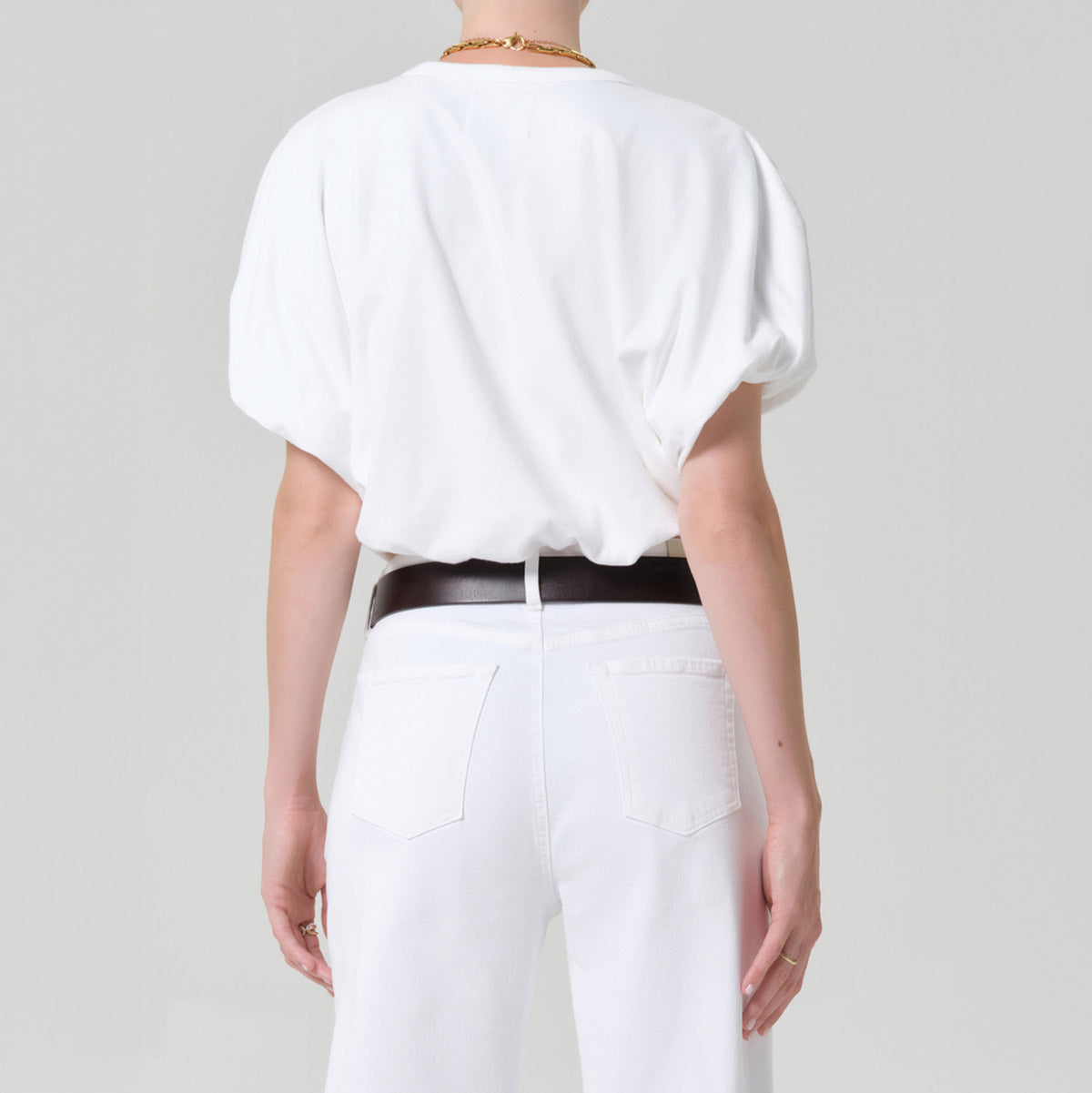 Gia Bubble Tee in Soft White