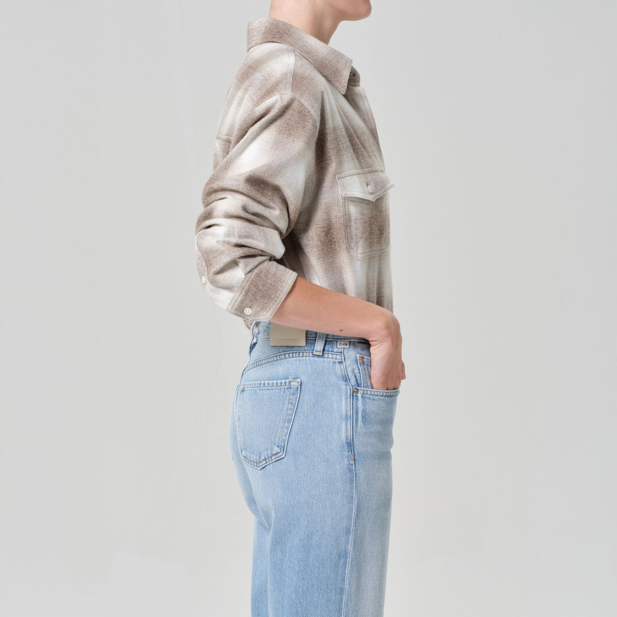 Kota Long Button Up in Schiffer Plaid