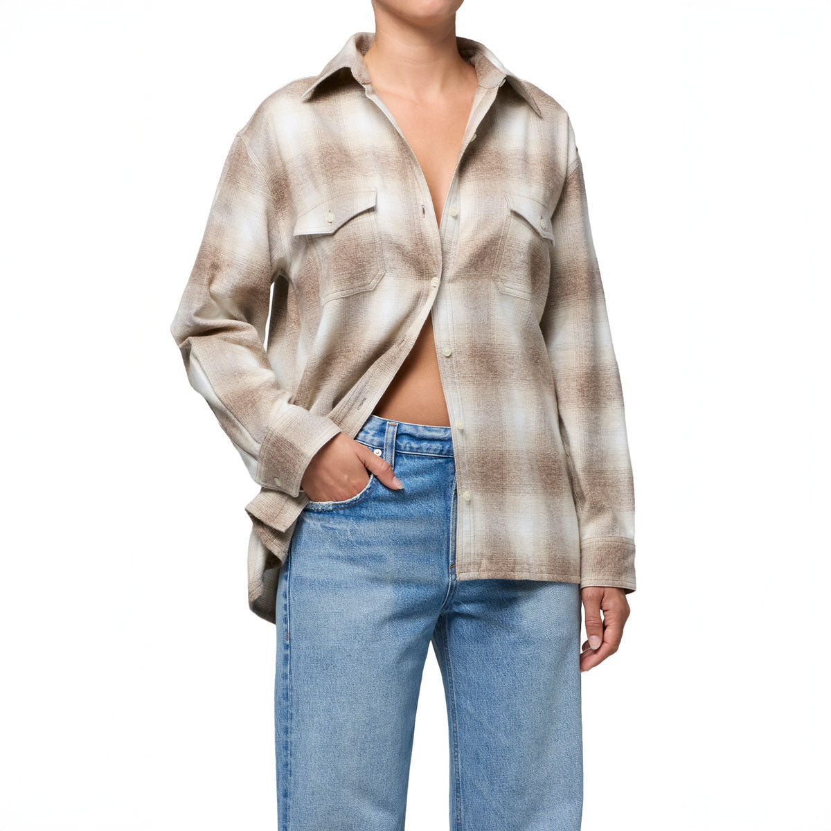 Kota Long Button Up in Schiffer Plaid