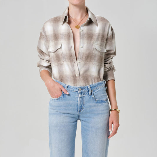 Kota Long Button Up in Schiffer Plaid