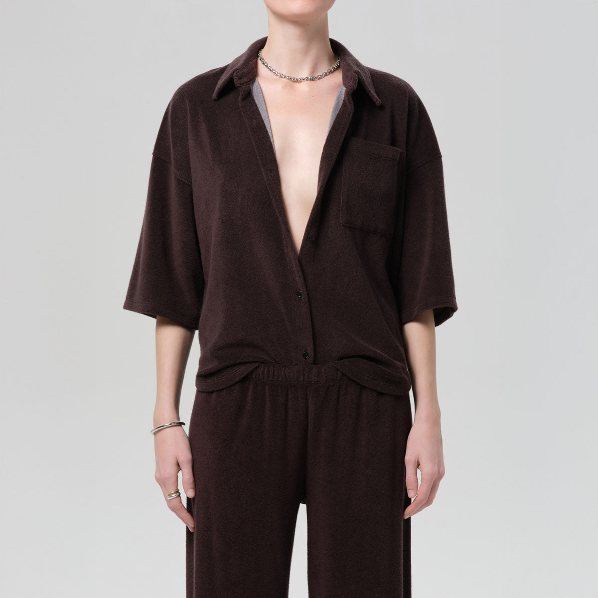 Francis Knit Shirt in Chocolate