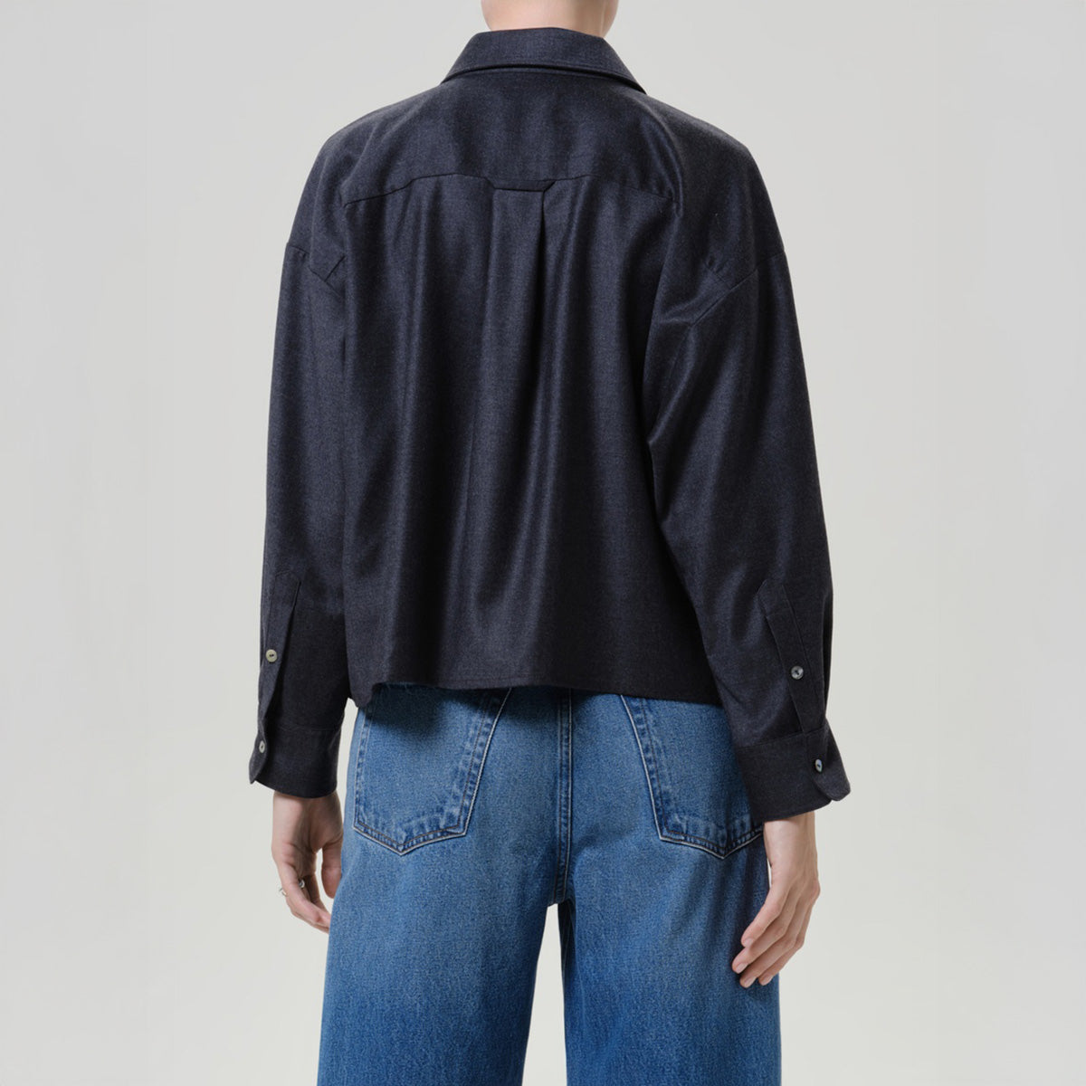 Petit Ami Wool Shirt in Heather Gray