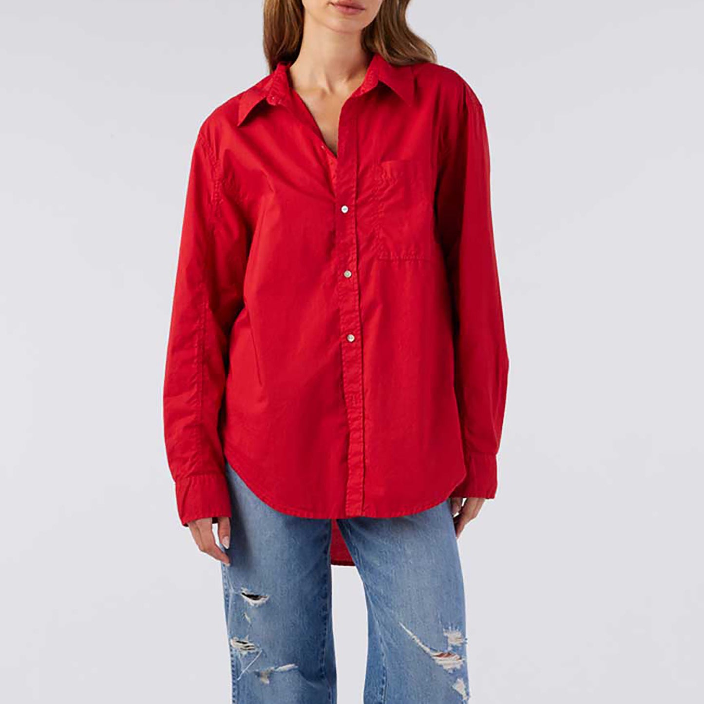 Ruth Oversized Shirt in Cherry